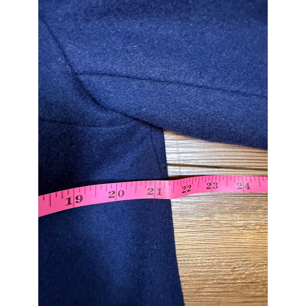 American Eagle Outfitters Navy Blue Wool Blend Toggle Duffle Coat Womens Large - Picture 5 of 7